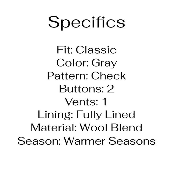 Vintage 1970s 46L Gray Check 2-Button Sport Coat Blazer Jacket B242 - Picture 4 of 11